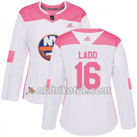New York Islanders Trikot Andrew Ladd 16 Adidas 2017-2018 Weiß Pink Fashion Authentic - Dame